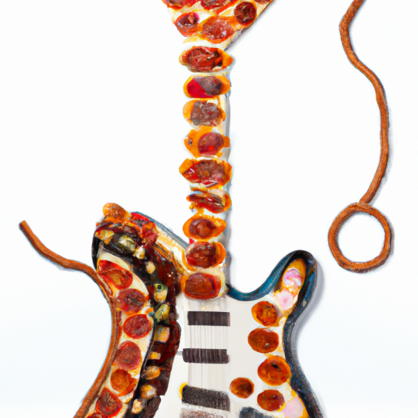 Pepperoni Pizza Guitar Hanging Wall Art