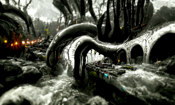 Alien Landscape Hanging Art