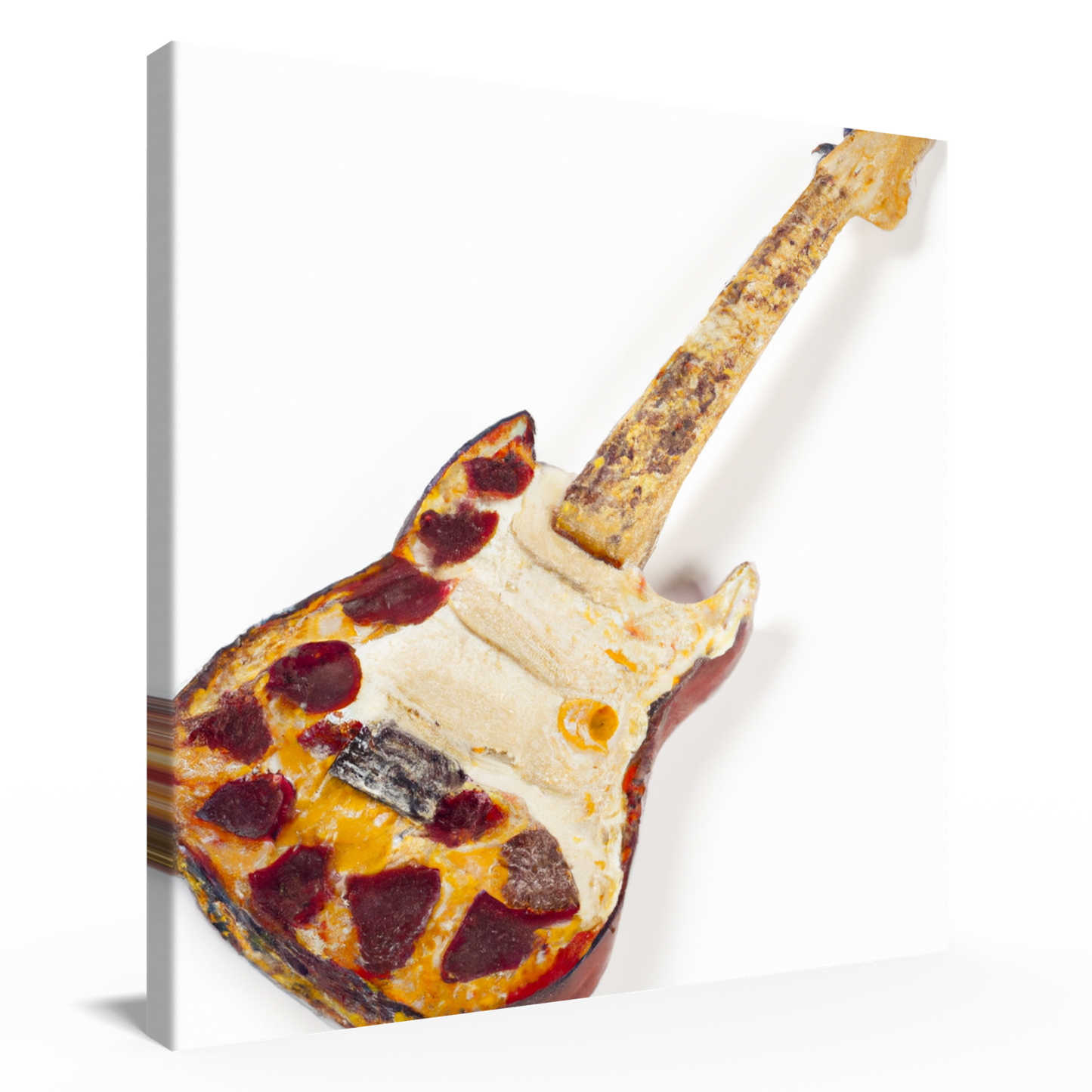 Pep & Cheese Pizza Guitar Hanging Wall Art
