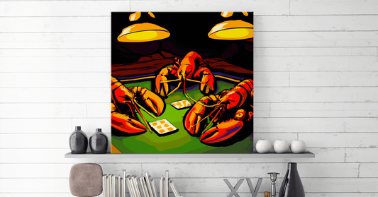 Lobsters Playing Poker Wall Art