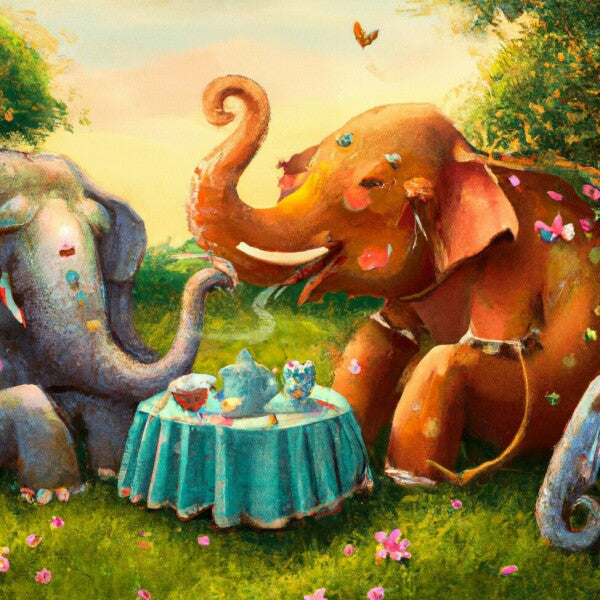 Elephant Tea Party Hanging Wall Art