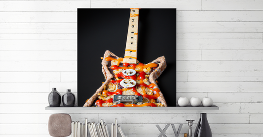 Deluxe Pizza Guitar Hanging Wall Art