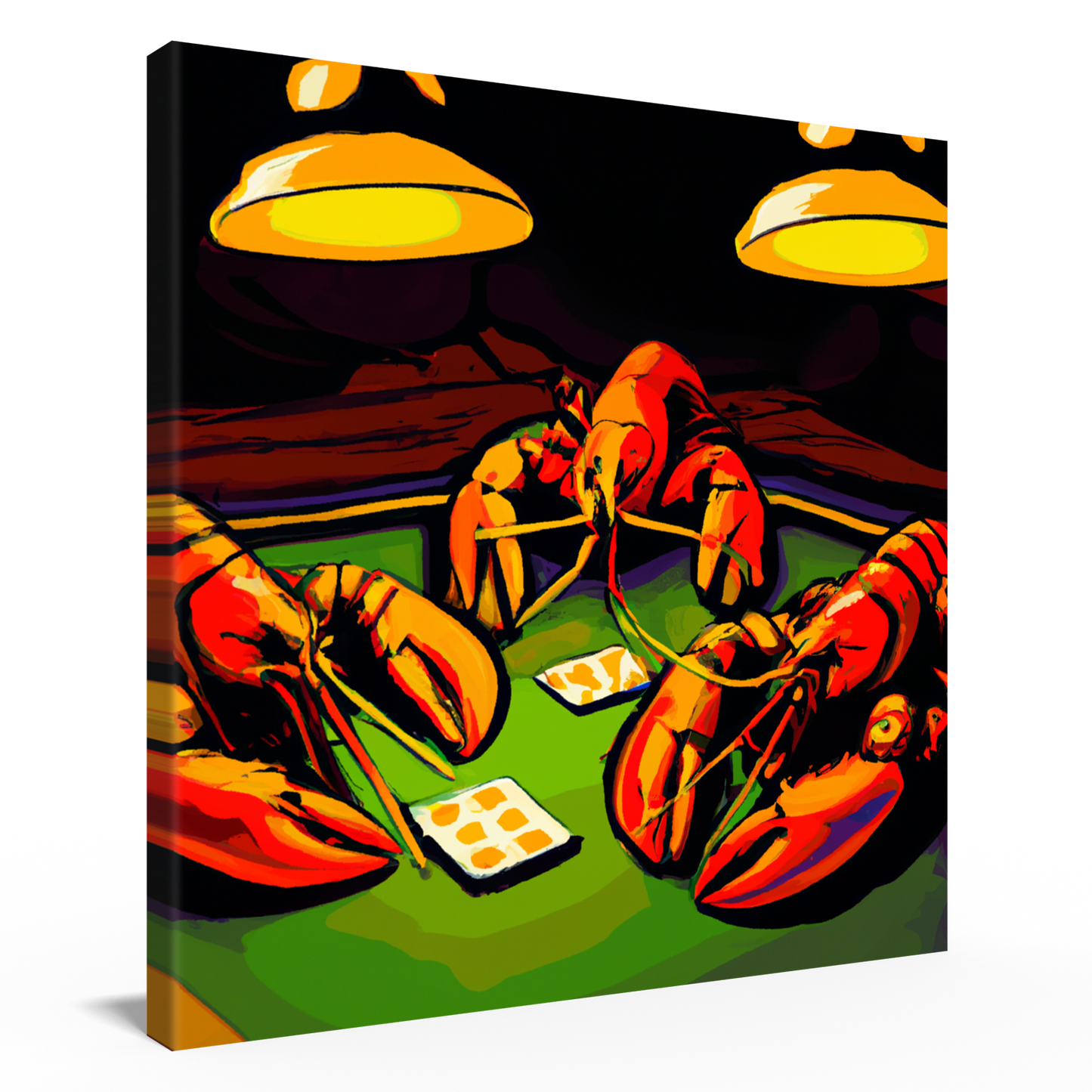 Lobsters Playing Poker Wall Art