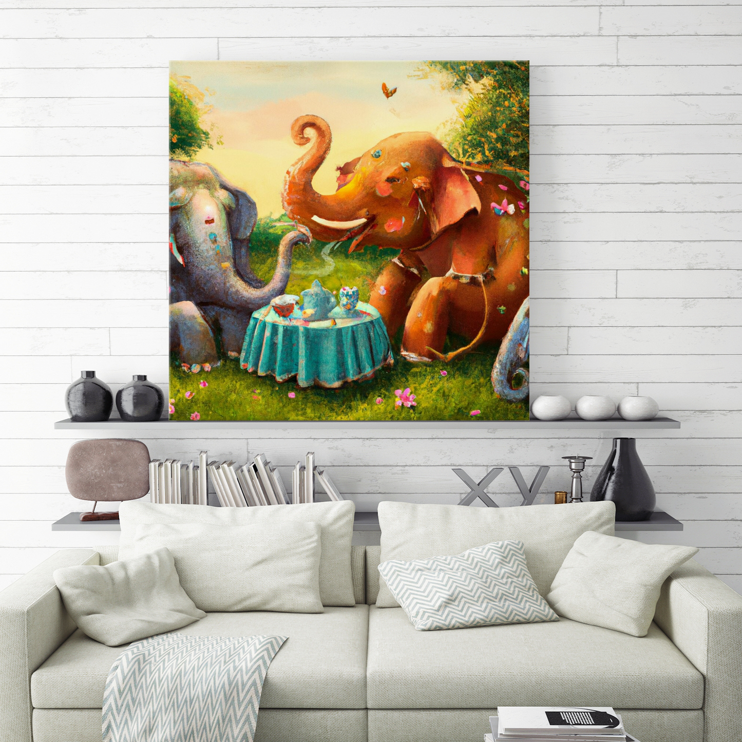 Elephant Tea Party Hanging Wall Art