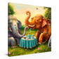 Elephant Tea Party Hanging Wall Art