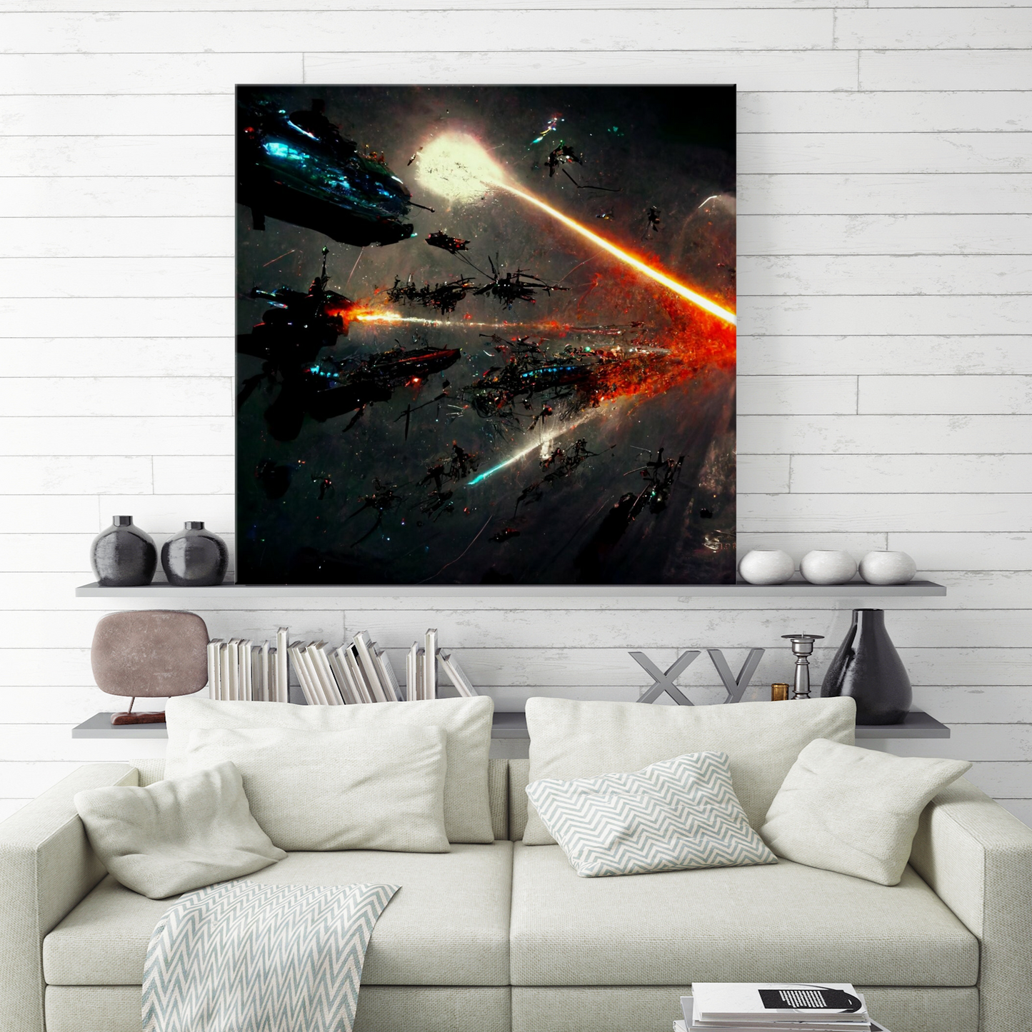 Space Battle Beta Hanging Wall Art