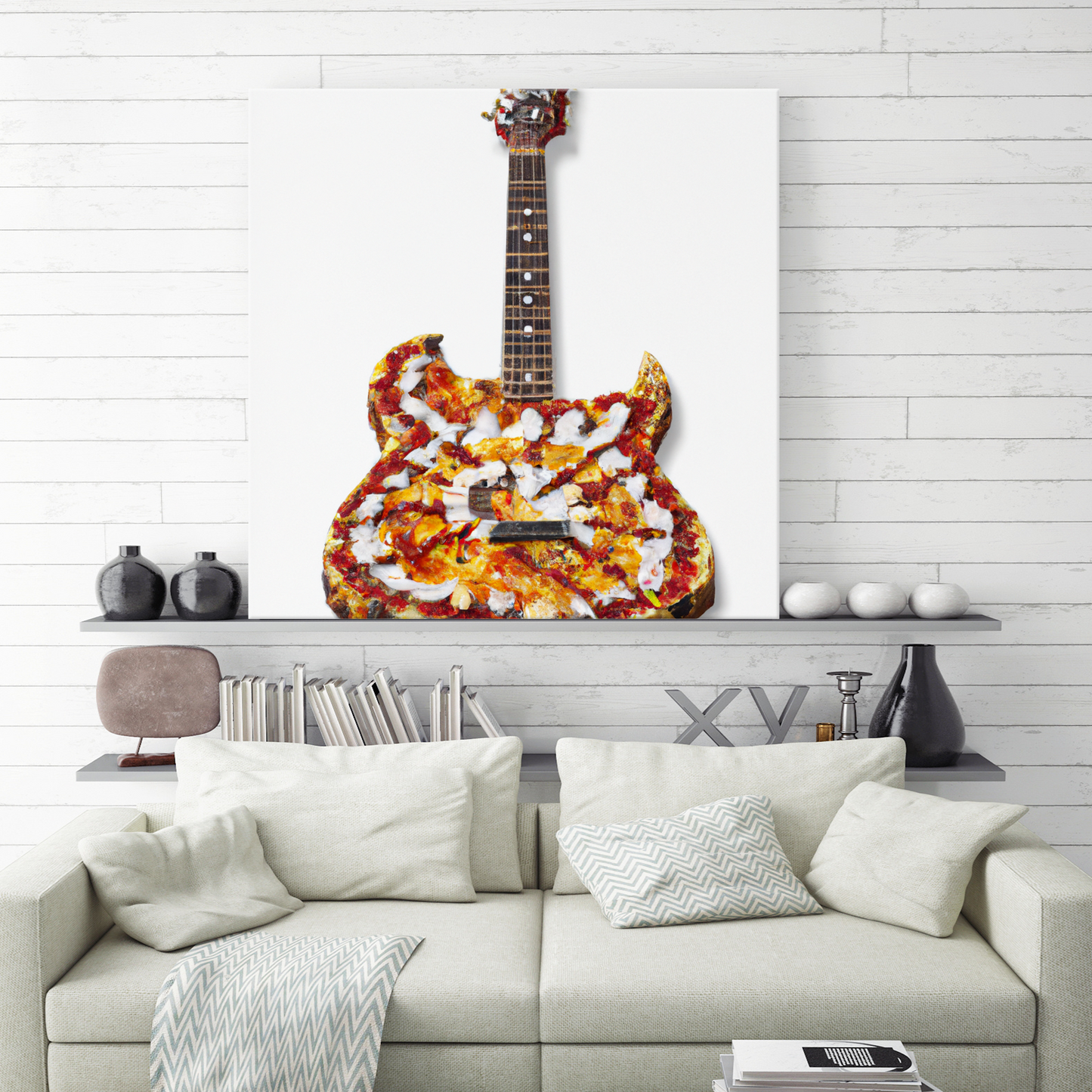 Sun-Dried Tomato Pizza Guitar Hanging Wall Art