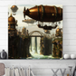 Steampunk Airship over Waterfall Hanging Wall Art
